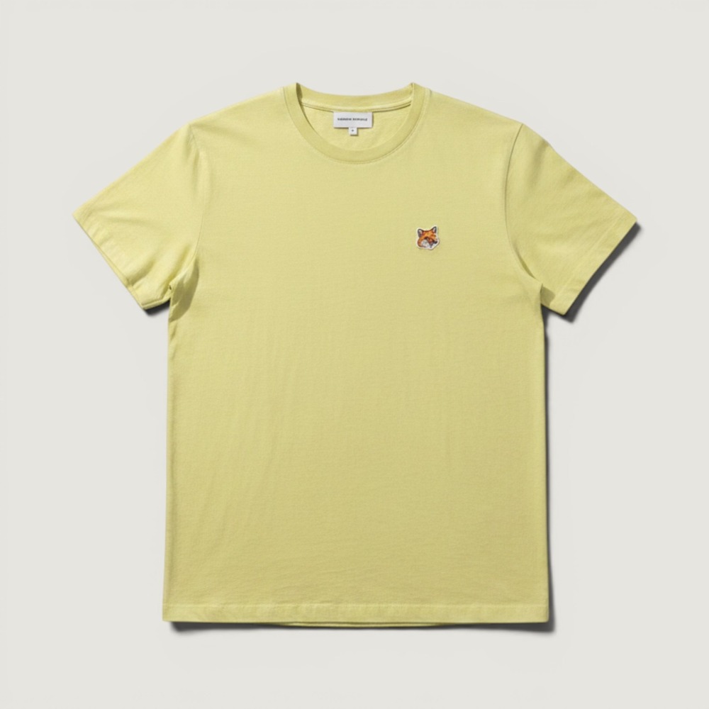 Maison Kitsune Yellow Fox Embroidered T Shirt‎ Womens Large